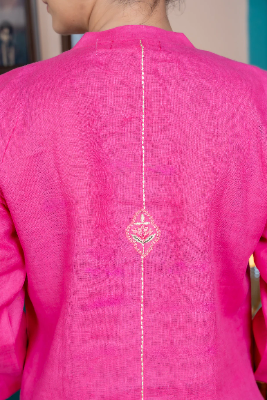 Magenta Pink Linen Pair - Image 3