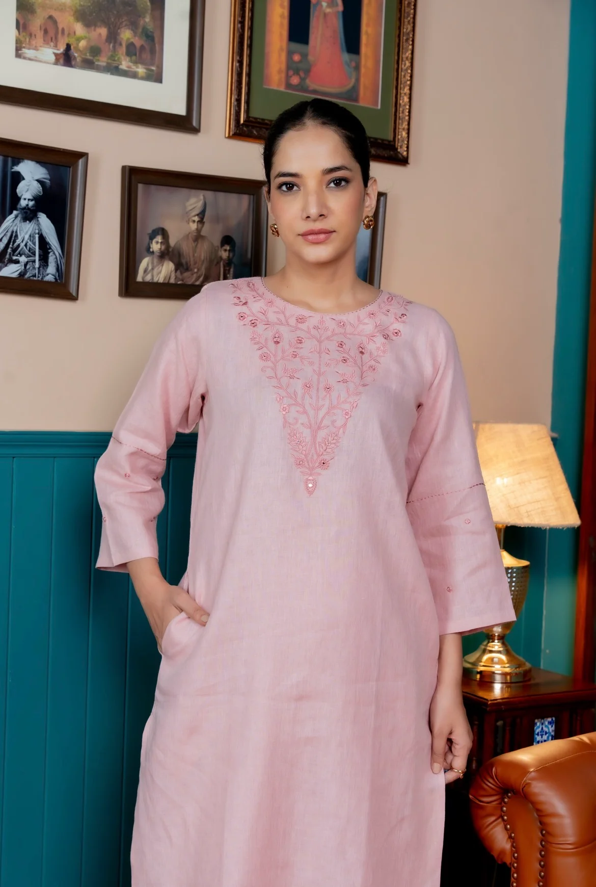 Sea Pink Linen Pair - Image 8