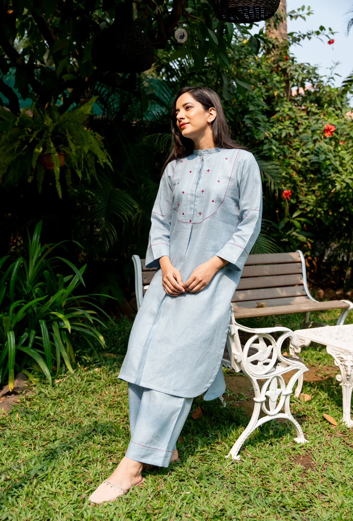 STONE  BLUE LINEN PAIR - Image 8